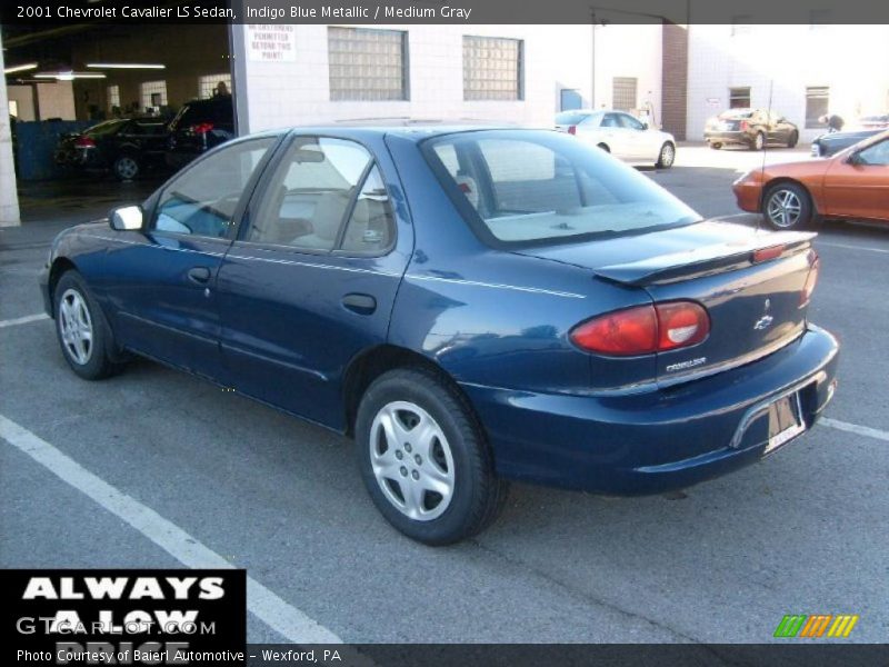 Indigo Blue Metallic / Medium Gray 2001 Chevrolet Cavalier LS Sedan