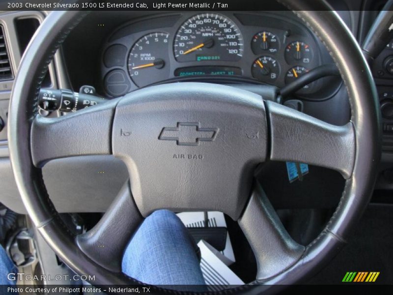 Light Pewter Metallic / Tan 2003 Chevrolet Silverado 1500 LS Extended Cab