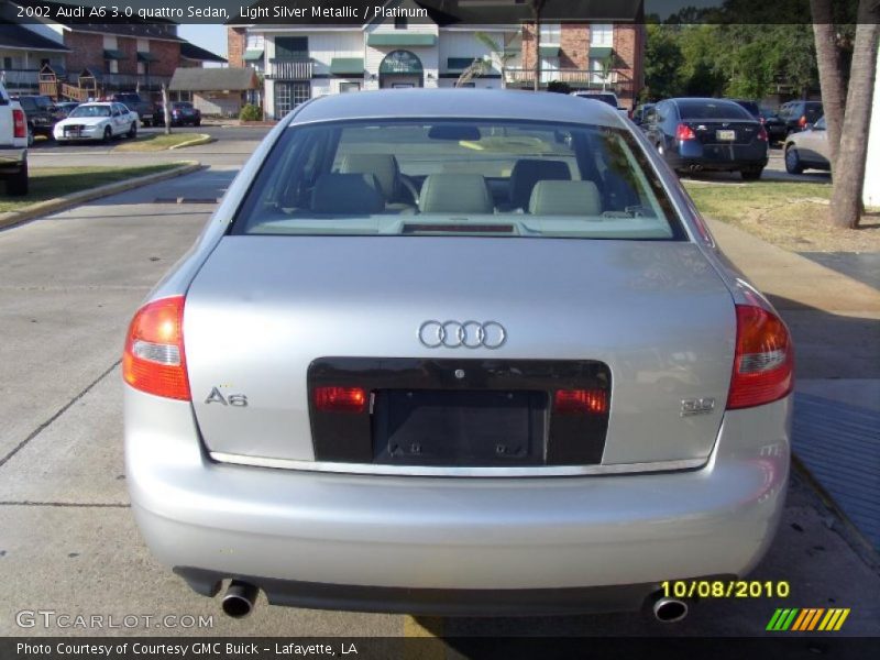 Light Silver Metallic / Platinum 2002 Audi A6 3.0 quattro Sedan
