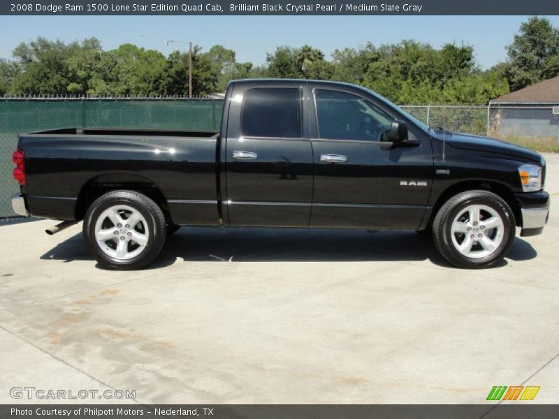 Brilliant Black Crystal Pearl / Medium Slate Gray 2008 Dodge Ram 1500 Lone Star Edition Quad Cab