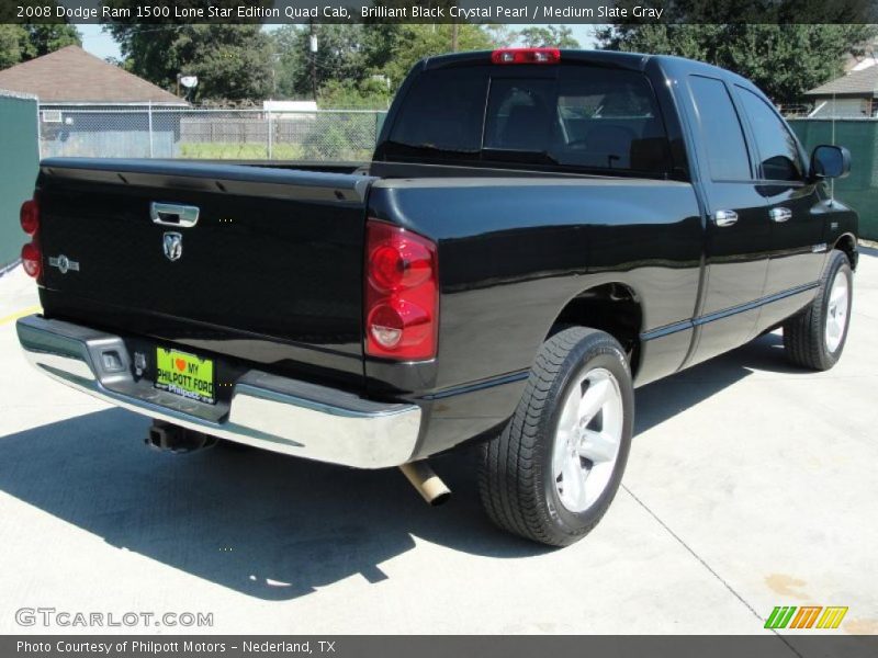 Brilliant Black Crystal Pearl / Medium Slate Gray 2008 Dodge Ram 1500 Lone Star Edition Quad Cab