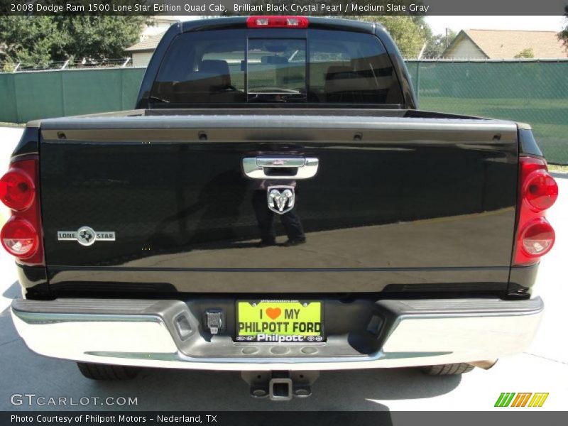 Brilliant Black Crystal Pearl / Medium Slate Gray 2008 Dodge Ram 1500 Lone Star Edition Quad Cab