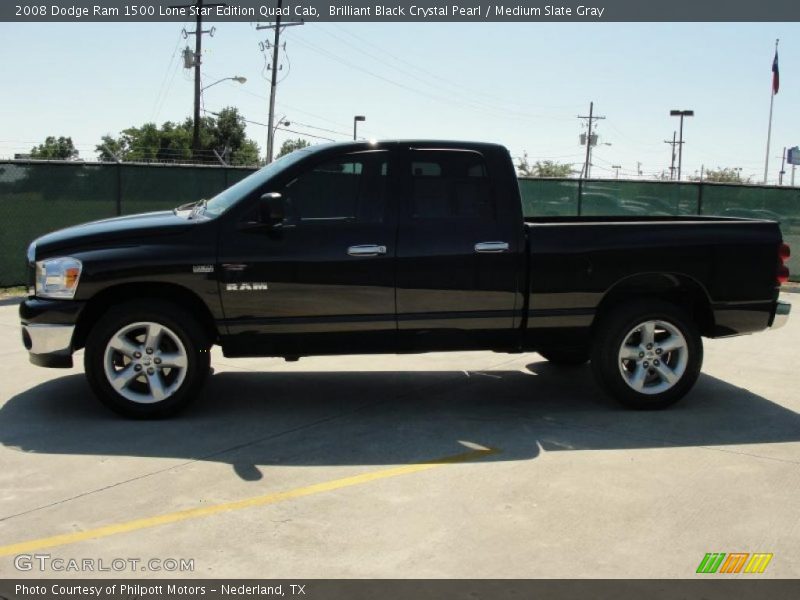Brilliant Black Crystal Pearl / Medium Slate Gray 2008 Dodge Ram 1500 Lone Star Edition Quad Cab