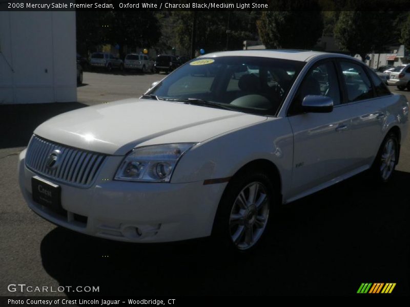 Oxford White / Charcoal Black/Medium Light Stone 2008 Mercury Sable Premier Sedan