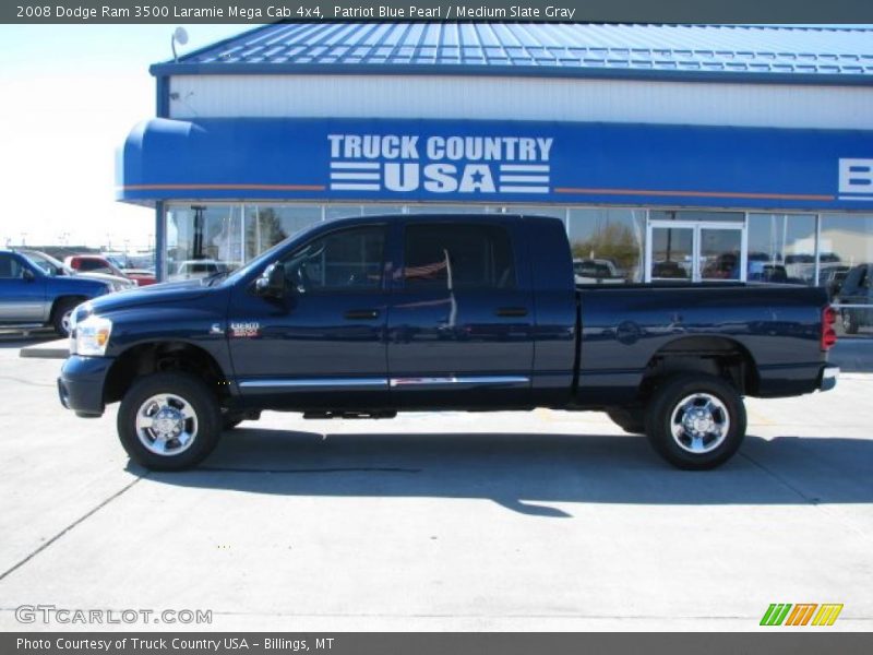 Patriot Blue Pearl / Medium Slate Gray 2008 Dodge Ram 3500 Laramie Mega Cab 4x4