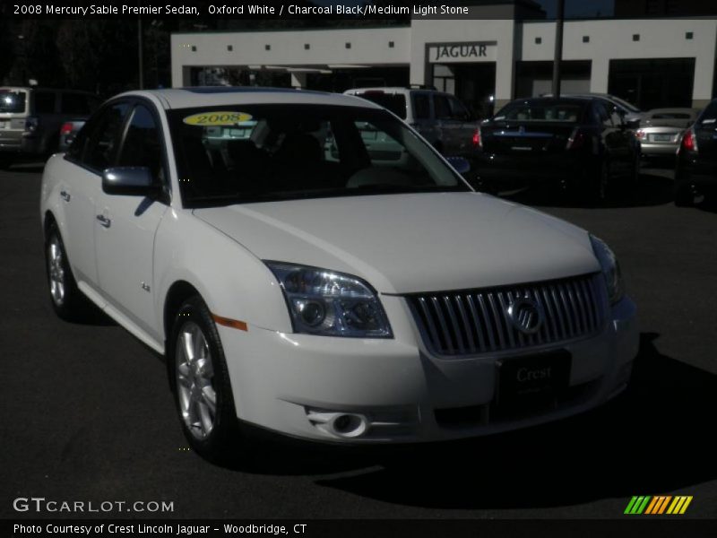 Oxford White / Charcoal Black/Medium Light Stone 2008 Mercury Sable Premier Sedan