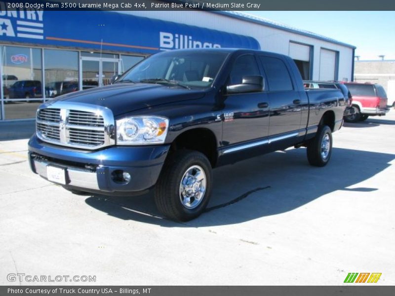 Patriot Blue Pearl / Medium Slate Gray 2008 Dodge Ram 3500 Laramie Mega Cab 4x4