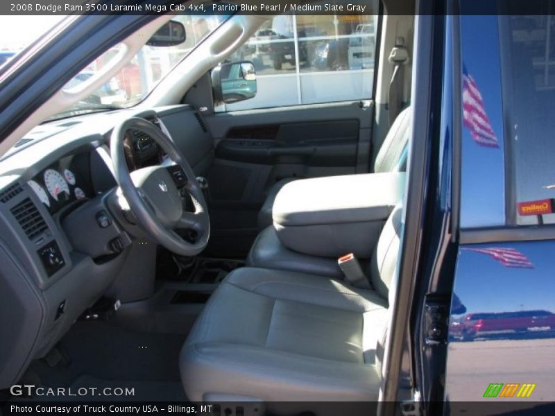 Patriot Blue Pearl / Medium Slate Gray 2008 Dodge Ram 3500 Laramie Mega Cab 4x4