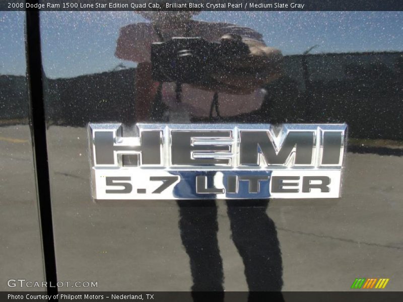 Brilliant Black Crystal Pearl / Medium Slate Gray 2008 Dodge Ram 1500 Lone Star Edition Quad Cab