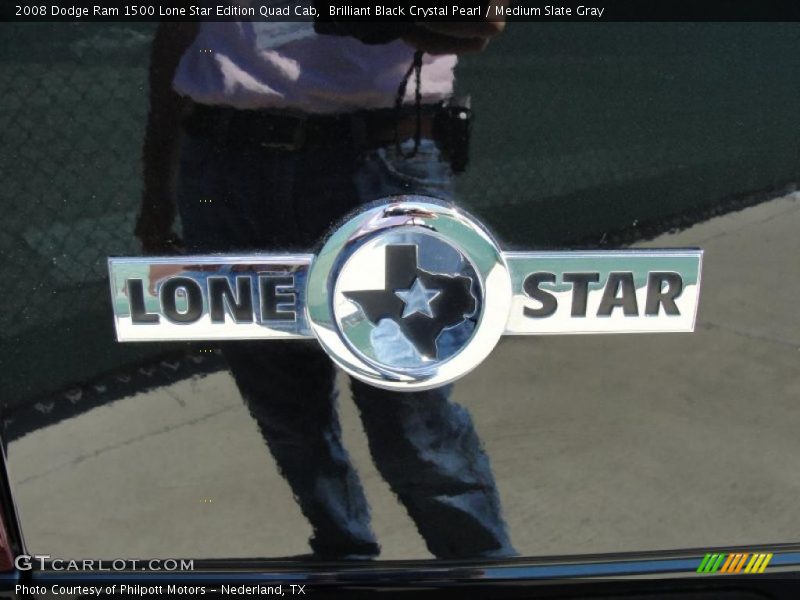 Brilliant Black Crystal Pearl / Medium Slate Gray 2008 Dodge Ram 1500 Lone Star Edition Quad Cab