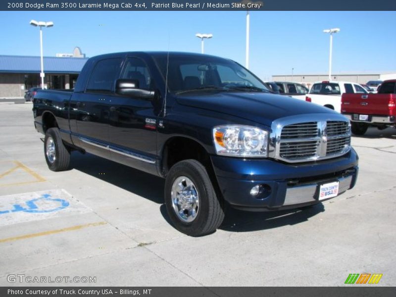 Patriot Blue Pearl / Medium Slate Gray 2008 Dodge Ram 3500 Laramie Mega Cab 4x4