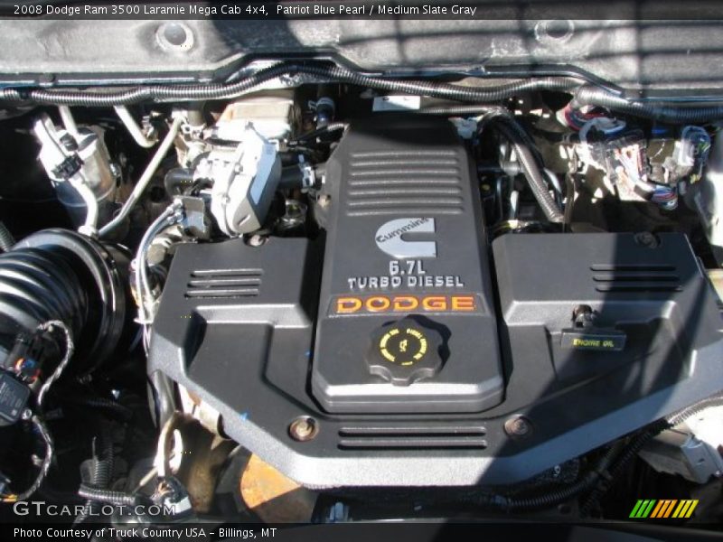  2008 Ram 3500 Laramie Mega Cab 4x4 Engine - 6.7 Liter Cummins OHV 24-Valve BLUETEC Turbo-Diesel Inline 6-Cylinder