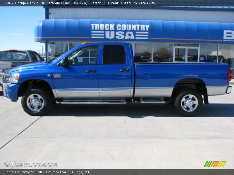 Electric Blue Pearl / Medium Slate Gray 2007 Dodge Ram 2500 Laramie Quad Cab 4x4