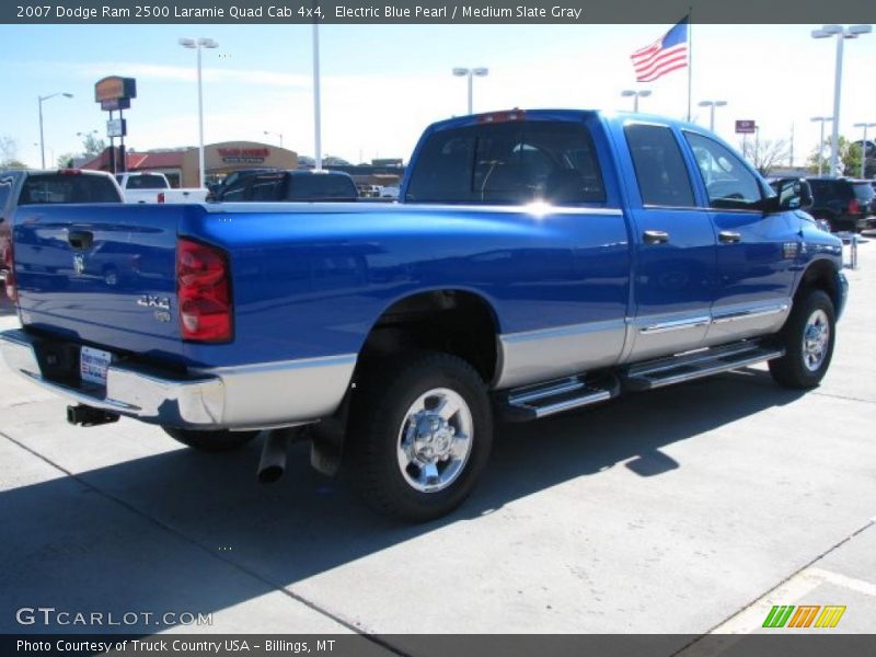 Electric Blue Pearl / Medium Slate Gray 2007 Dodge Ram 2500 Laramie Quad Cab 4x4