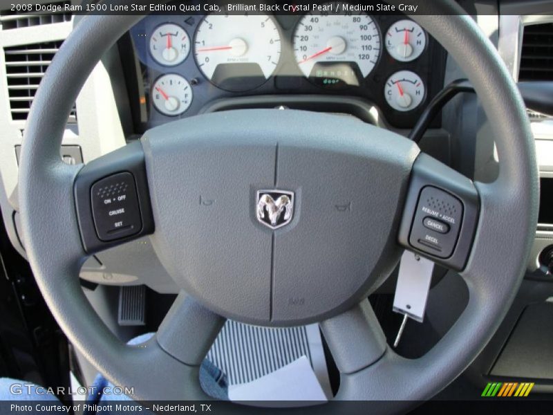 Brilliant Black Crystal Pearl / Medium Slate Gray 2008 Dodge Ram 1500 Lone Star Edition Quad Cab