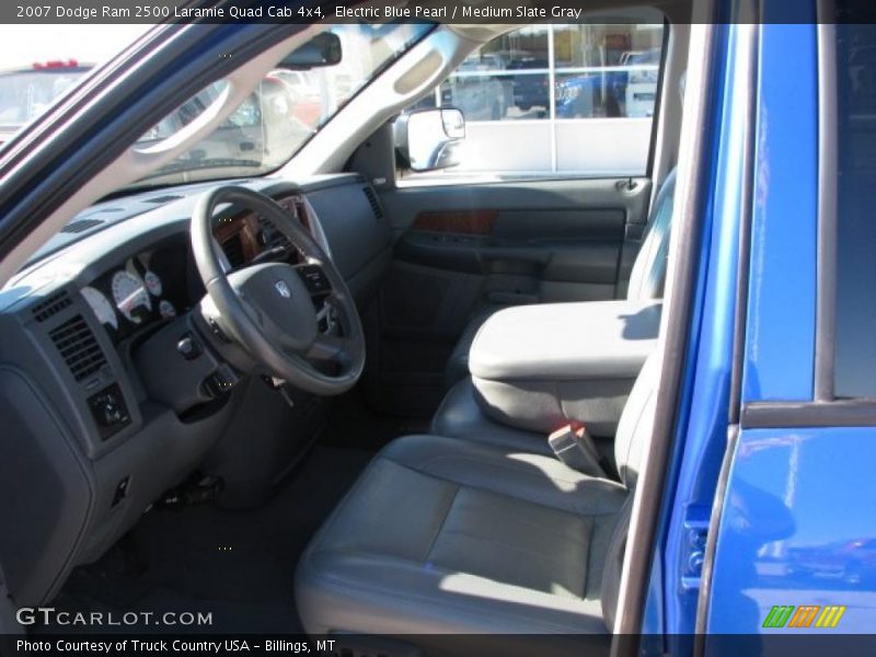 Electric Blue Pearl / Medium Slate Gray 2007 Dodge Ram 2500 Laramie Quad Cab 4x4