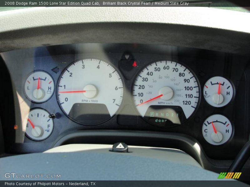 Brilliant Black Crystal Pearl / Medium Slate Gray 2008 Dodge Ram 1500 Lone Star Edition Quad Cab