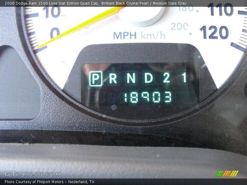 Brilliant Black Crystal Pearl / Medium Slate Gray 2008 Dodge Ram 1500 Lone Star Edition Quad Cab