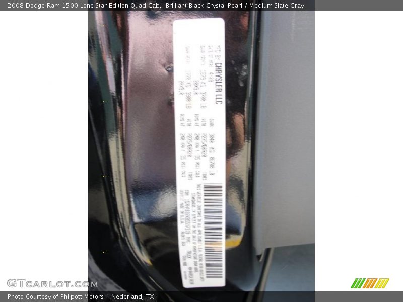 Brilliant Black Crystal Pearl / Medium Slate Gray 2008 Dodge Ram 1500 Lone Star Edition Quad Cab
