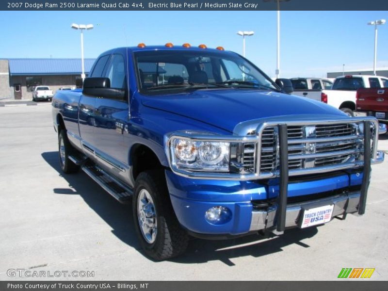 Electric Blue Pearl / Medium Slate Gray 2007 Dodge Ram 2500 Laramie Quad Cab 4x4