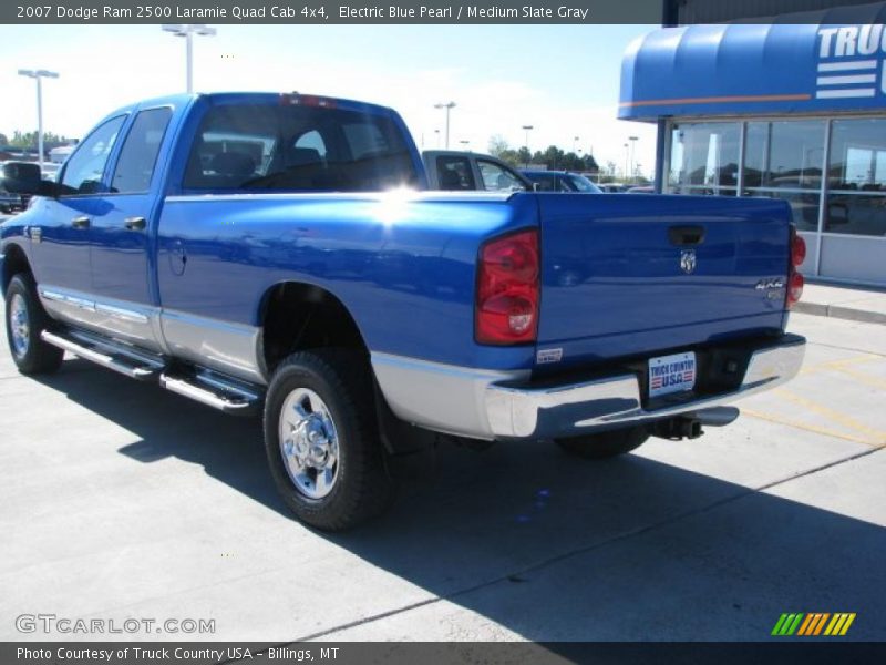 Electric Blue Pearl / Medium Slate Gray 2007 Dodge Ram 2500 Laramie Quad Cab 4x4