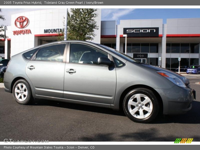 Tideland Gray Green Pearl / Ivory/Brown 2005 Toyota Prius Hybrid