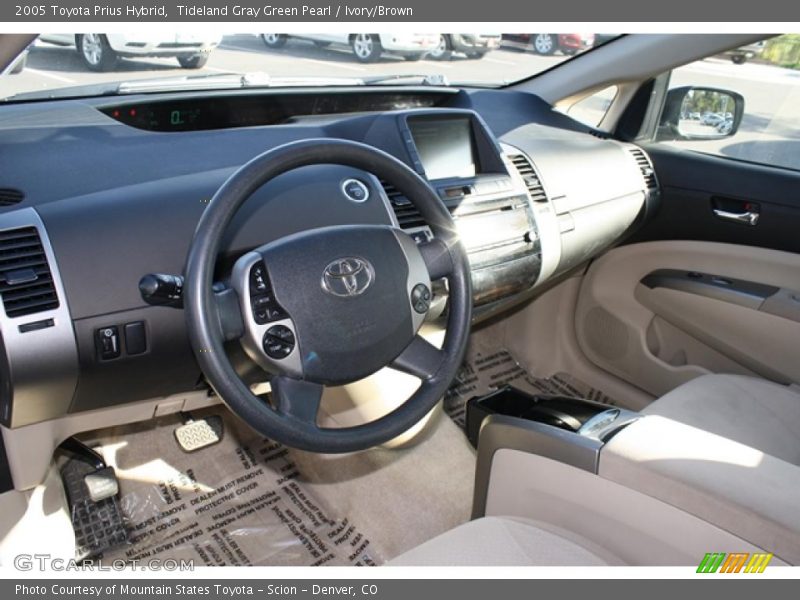 Tideland Gray Green Pearl / Ivory/Brown 2005 Toyota Prius Hybrid