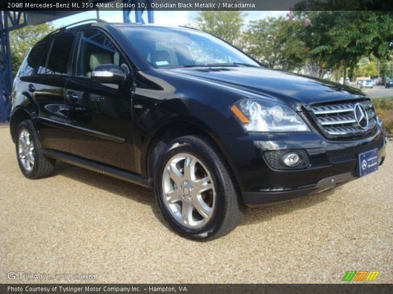Obsidian Black Metallic / Macadamia 2008 Mercedes-Benz ML 350 4Matic Edition 10