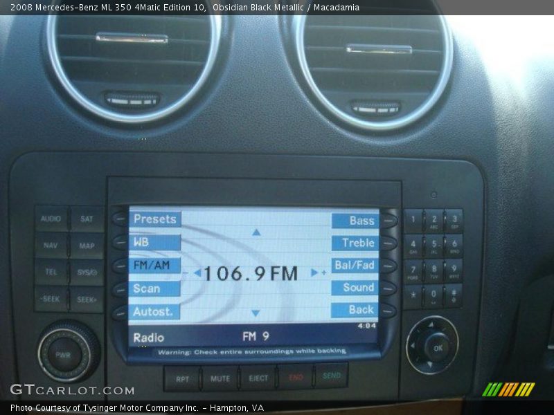 Obsidian Black Metallic / Macadamia 2008 Mercedes-Benz ML 350 4Matic Edition 10