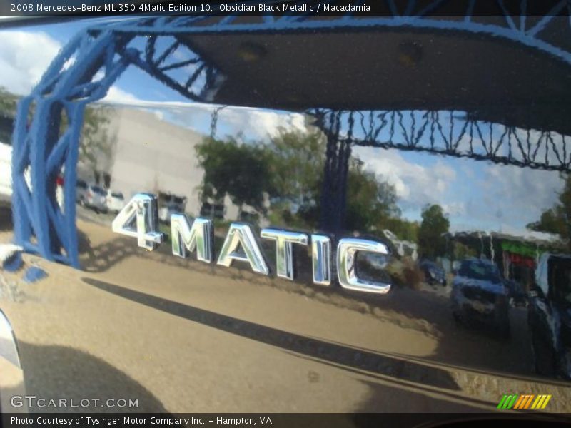 Obsidian Black Metallic / Macadamia 2008 Mercedes-Benz ML 350 4Matic Edition 10