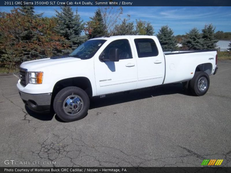 Summit White / Ebony 2011 GMC Sierra 3500HD SLT Crew Cab 4x4 Dually