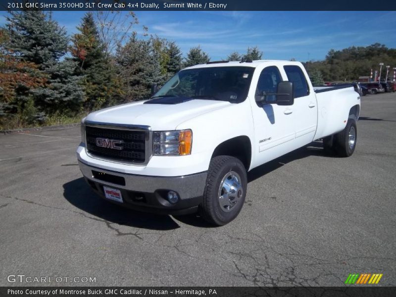 Summit White / Ebony 2011 GMC Sierra 3500HD SLT Crew Cab 4x4 Dually