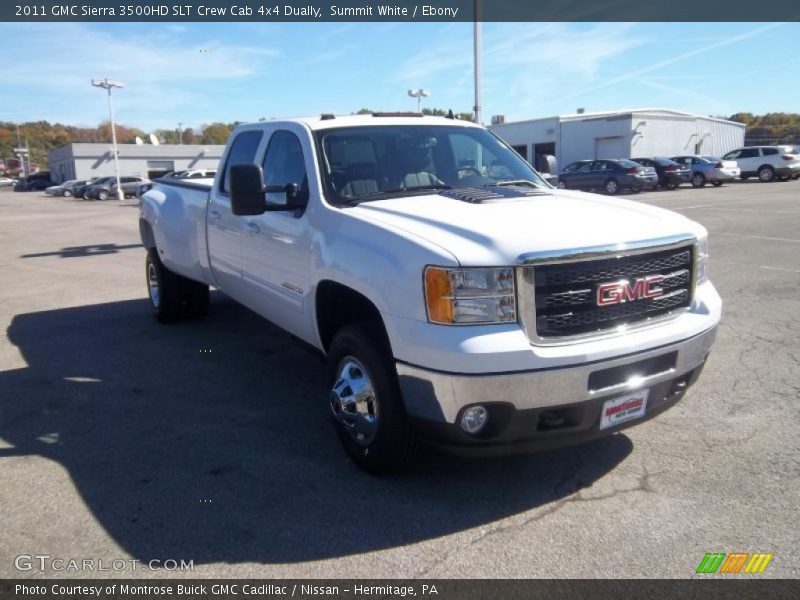 Summit White / Ebony 2011 GMC Sierra 3500HD SLT Crew Cab 4x4 Dually