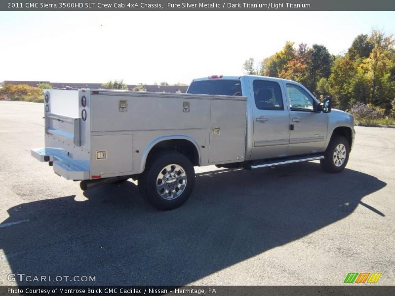 Pure Silver Metallic / Dark Titanium/Light Titanium 2011 GMC Sierra 3500HD SLT Crew Cab 4x4 Chassis
