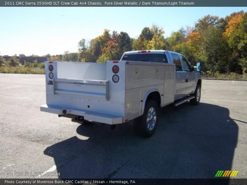 Pure Silver Metallic / Dark Titanium/Light Titanium 2011 GMC Sierra 3500HD SLT Crew Cab 4x4 Chassis