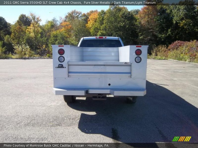 Pure Silver Metallic / Dark Titanium/Light Titanium 2011 GMC Sierra 3500HD SLT Crew Cab 4x4 Chassis
