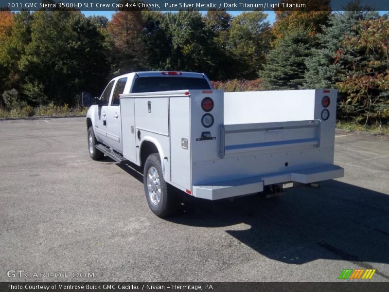 Pure Silver Metallic / Dark Titanium/Light Titanium 2011 GMC Sierra 3500HD SLT Crew Cab 4x4 Chassis