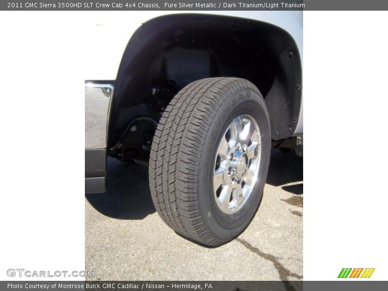 Pure Silver Metallic / Dark Titanium/Light Titanium 2011 GMC Sierra 3500HD SLT Crew Cab 4x4 Chassis