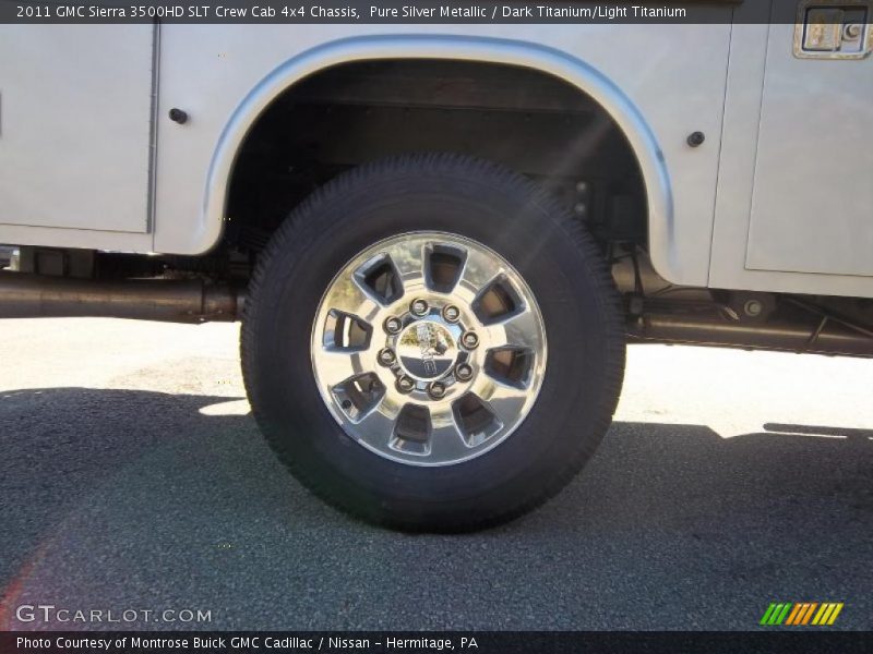 Pure Silver Metallic / Dark Titanium/Light Titanium 2011 GMC Sierra 3500HD SLT Crew Cab 4x4 Chassis
