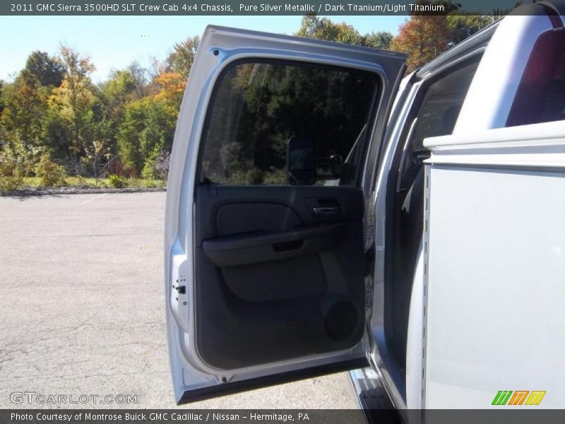 Pure Silver Metallic / Dark Titanium/Light Titanium 2011 GMC Sierra 3500HD SLT Crew Cab 4x4 Chassis