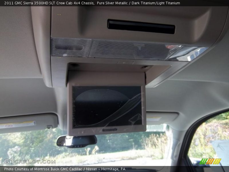 Pure Silver Metallic / Dark Titanium/Light Titanium 2011 GMC Sierra 3500HD SLT Crew Cab 4x4 Chassis