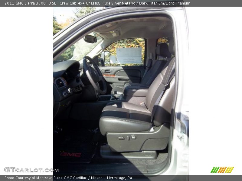 Pure Silver Metallic / Dark Titanium/Light Titanium 2011 GMC Sierra 3500HD SLT Crew Cab 4x4 Chassis