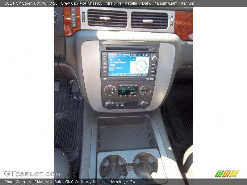 Pure Silver Metallic / Dark Titanium/Light Titanium 2011 GMC Sierra 3500HD SLT Crew Cab 4x4 Chassis