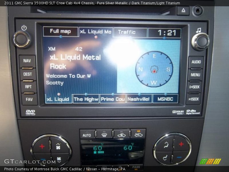 Pure Silver Metallic / Dark Titanium/Light Titanium 2011 GMC Sierra 3500HD SLT Crew Cab 4x4 Chassis