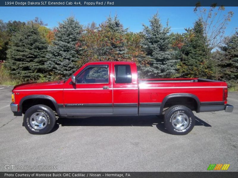 Poppy Red / Red 1994 Dodge Dakota SLT Extended Cab 4x4