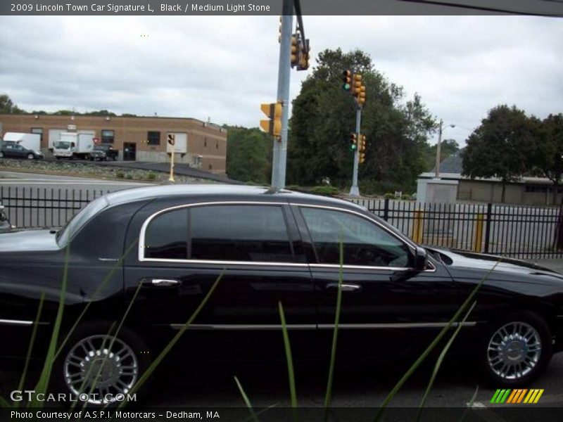 Black / Medium Light Stone 2009 Lincoln Town Car Signature L