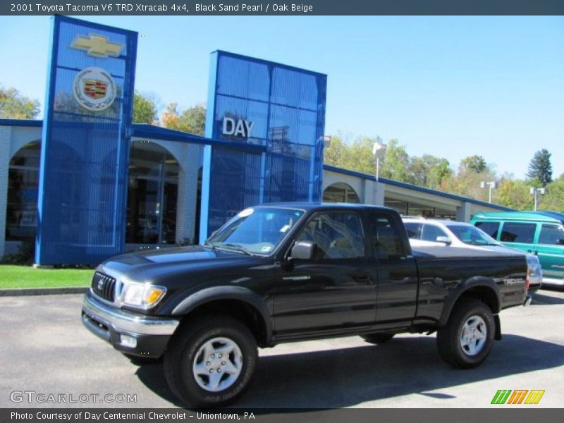 Black Sand Pearl / Oak Beige 2001 Toyota Tacoma V6 TRD Xtracab 4x4