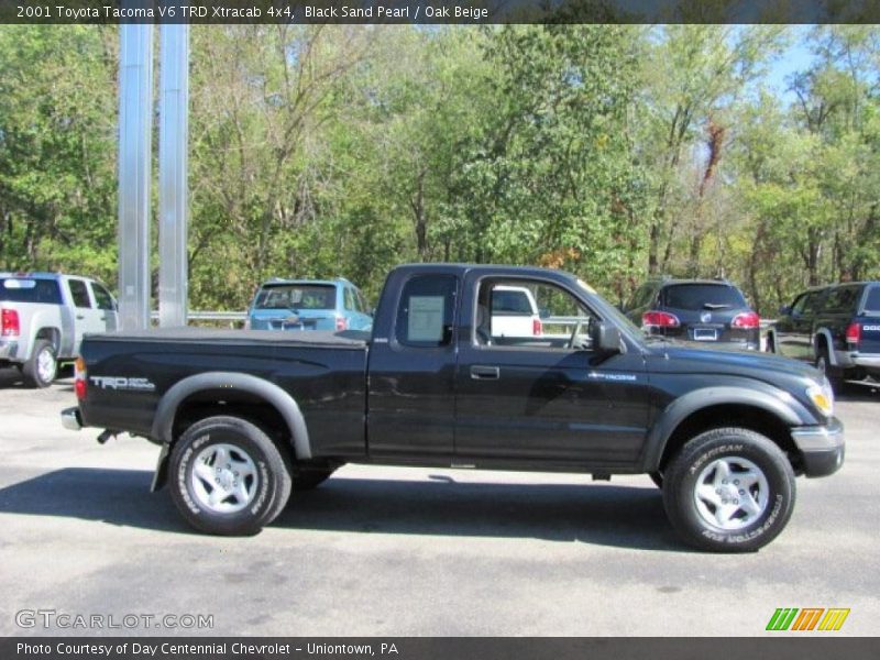 Black Sand Pearl / Oak Beige 2001 Toyota Tacoma V6 TRD Xtracab 4x4