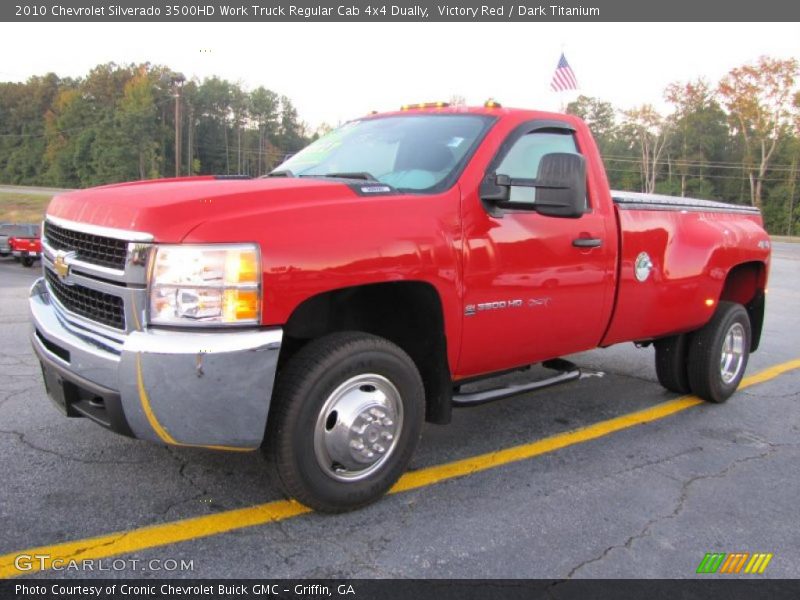 Victory Red / Dark Titanium 2010 Chevrolet Silverado 3500HD Work Truck Regular Cab 4x4 Dually