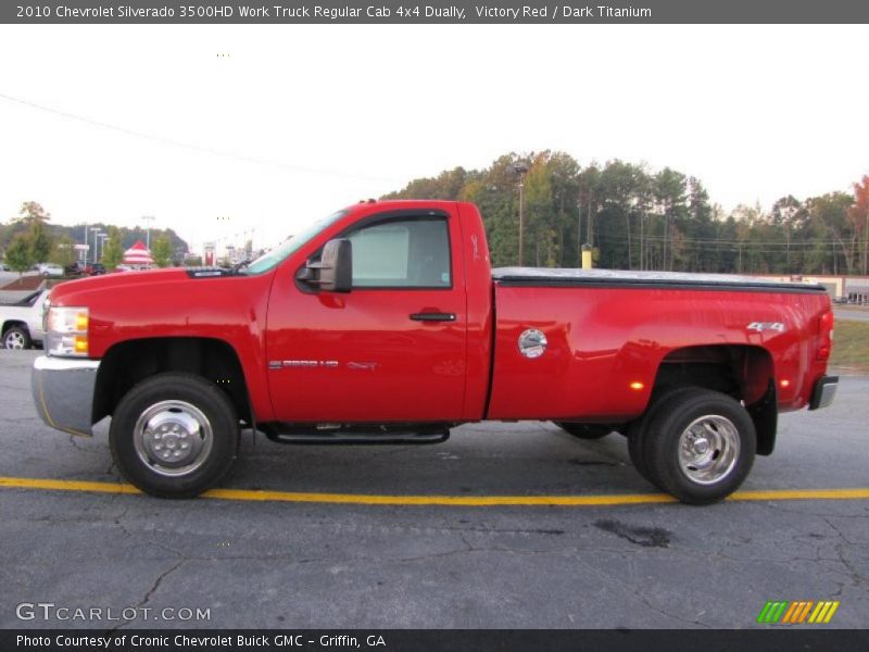 Victory Red / Dark Titanium 2010 Chevrolet Silverado 3500HD Work Truck Regular Cab 4x4 Dually